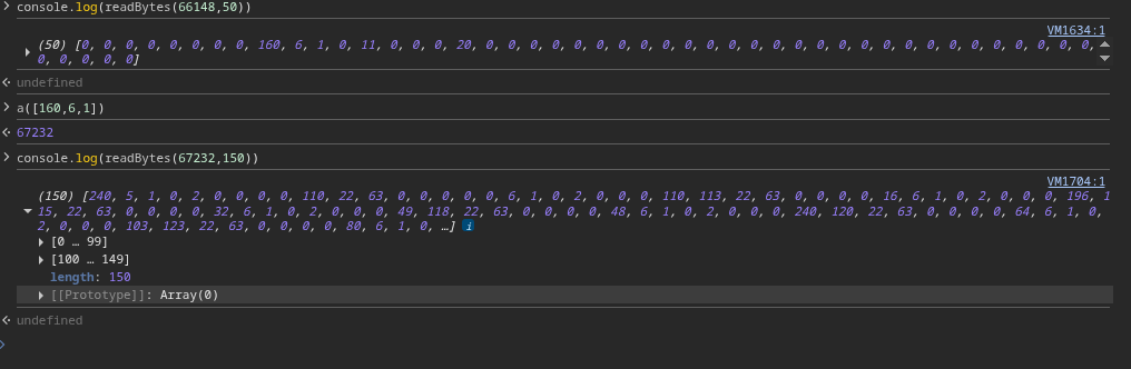 Screenshot showing message characters in DevTools